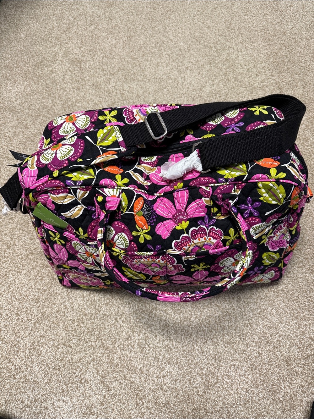 Vera Bradley Weekender Retired Pirouette Pink Quilted Floral Travel Duffle